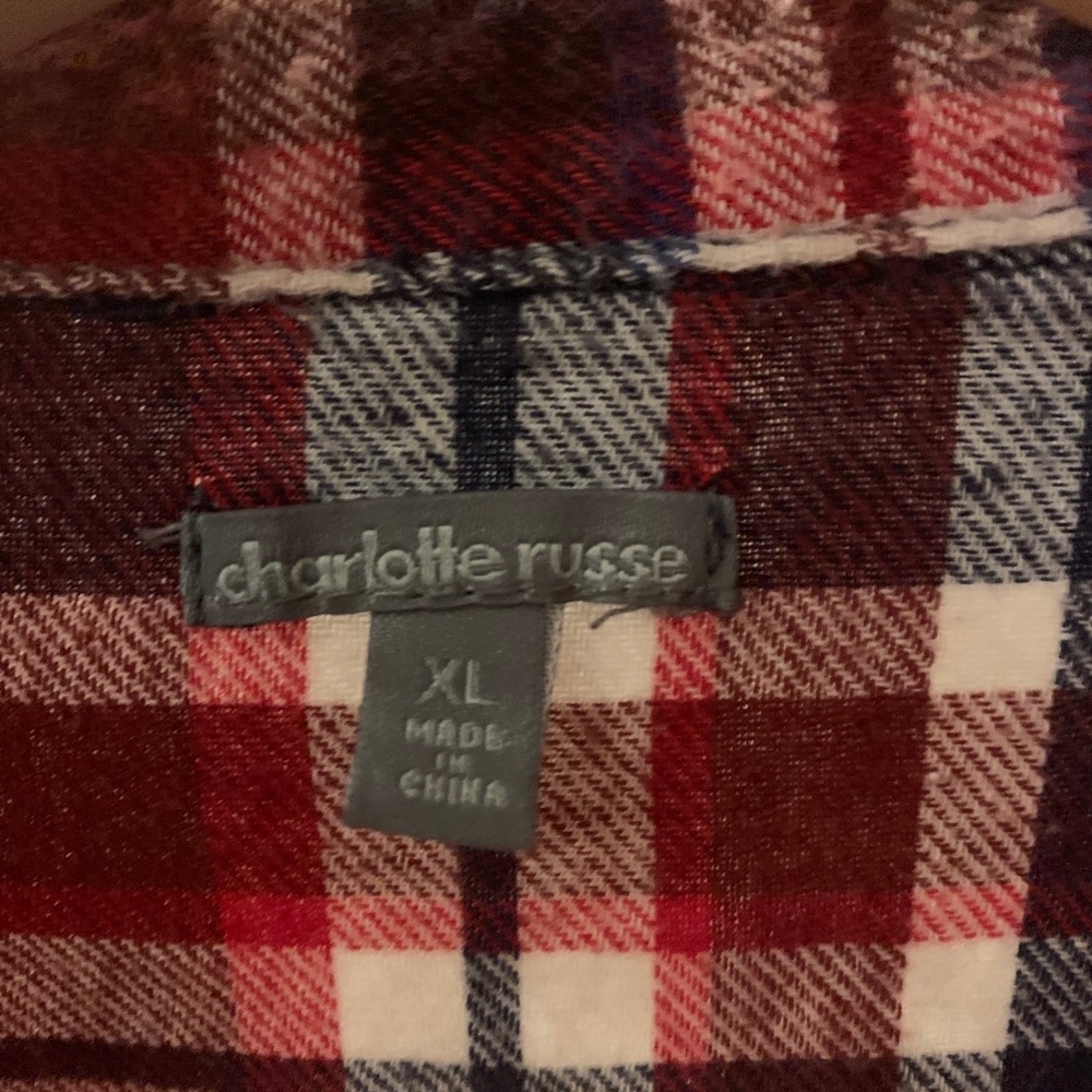 Plaid flannel top XL girls or S women’s - Picture 2 of 3